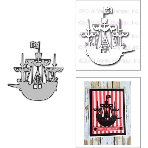 2021 New Pirate Ship Boat Metal Cutting Dies for DIY Scrapbooking Decoration and Card Making Paper Craft Embossing No Stamps