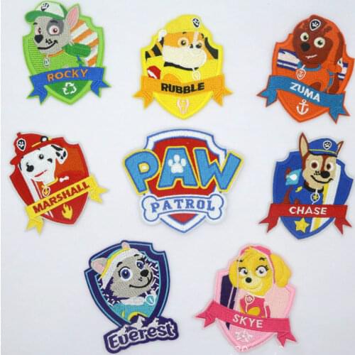 Paw Patrol Embroidery Patch Stranger Things Iron on Patches On Clothes Stickers Movie Badges Stripe On Cloth Patch Appliques