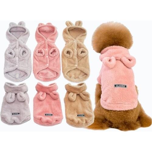 Plush Winter Small Pet Dog Clothes Coat Dog Clothing Thicker Warm Dog Jacket Autumn Bulldog Teddy Dogs Pets Clothing Outfits
