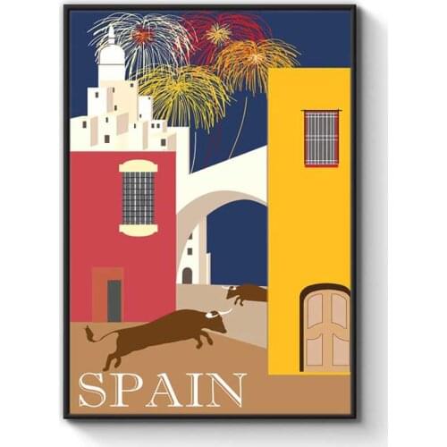 Spain Travel Print Poster Wall Art Birthday Gift Art Canvas Oil Painting Wall Pictures Living Room Home Decor Painting