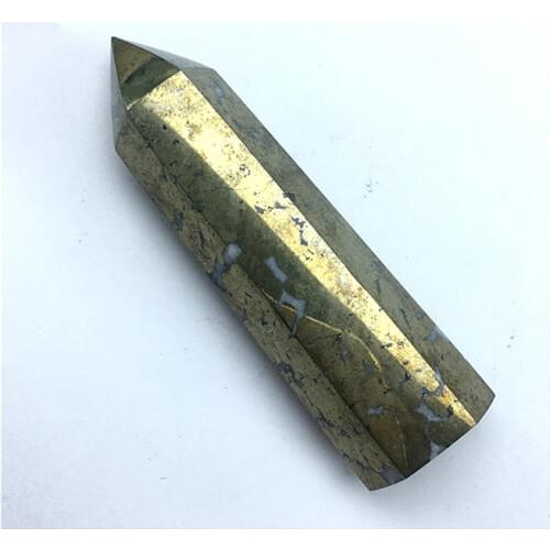 RareNatural Copper Pyrites Wand Healing Crystal Six Siege Point Minerale Gemstone Obelisk Home Art Decoration Reiki Chakra Gift
