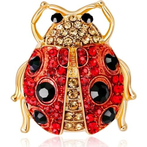 Rinhoo wild animals ladybug Brooches For women stainless steel jewelry accessories Home Decoration insect brooch pins