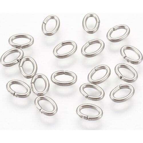1000pcs 304 Stainless Steel Jump Rings Jewelry Findings Closed Oval Split Rings Wholesale 6x4x1mm Hole: 2x4mm