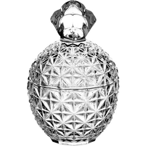 Glass Storage Jewelry Box Sugar Candy Box Luxury Crystal Cookies Bowl Glass Candy Storage Box SugarLids Storage Jewelry Box