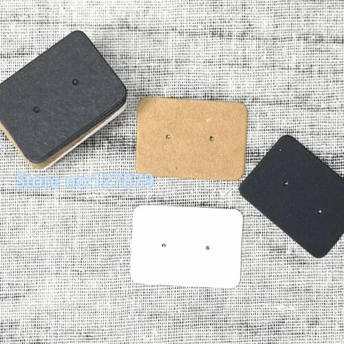 100pcs Blank Kraft Paper Jewelry Ear Studs Packaging Display Cards Thick Kraft Paper Earrings Card Jewelry Price Tags 2.5x3.5cm