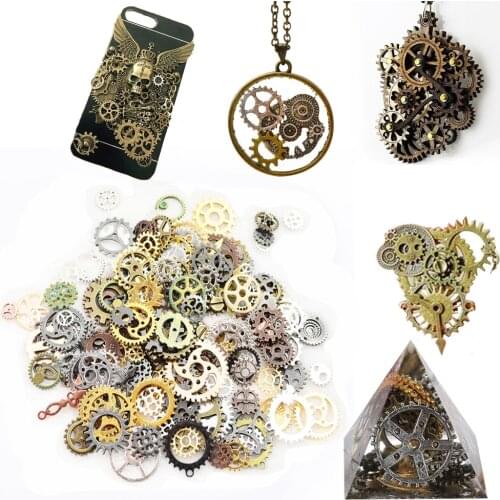 12 Color 50g/100g Metal Gear Clock Jewelry Filling UV Epoxy Resin DIY Handmade Making Jewelry Components Mold Fillings