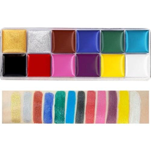 12 Colors Non Toxic Face Body Paint Water Soluble Oil Painting Tattoo Halloween U4LD