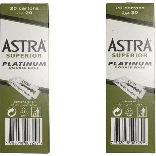 200 piece 200 pcs Astra Superior Platinum Double Edge Safety Razor Blades Shaving Razor Blade 2 x 100