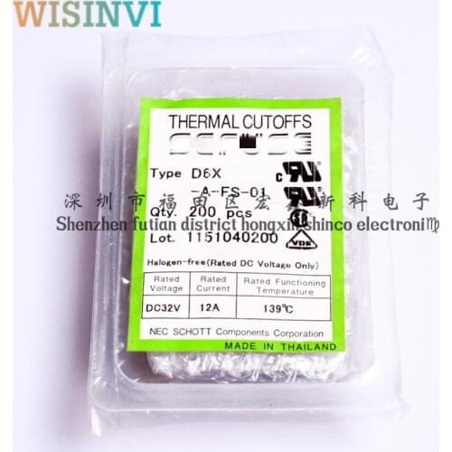 5 PCS SCHOTT SEFUSE Thermal Fuse 3 pin type D6X-A-FS-01 D6X1XC D6X1 Cutoff 139 Degree DC DC32V 12A 139℃ fuse