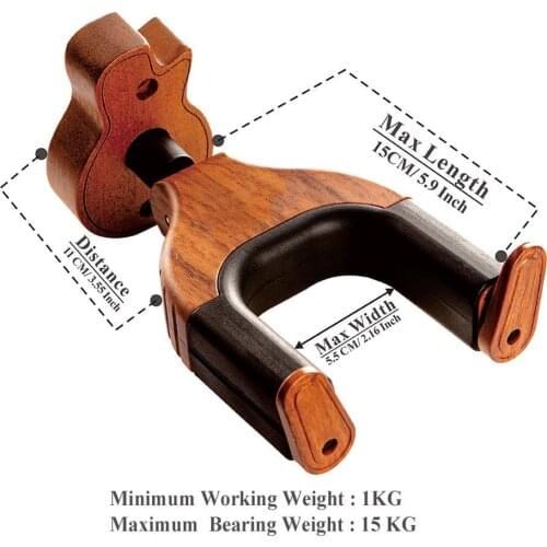 Wooden Wall Mount Guitar Hanger Holder Hook Keeper Hanging Bracket RW