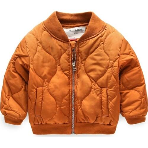 HOT 2019 Winter autumn Kids Thick cotton Keep warm Coat Fashion Boys girl Outerwear Jacket Baby clothes Solid color Stand collar