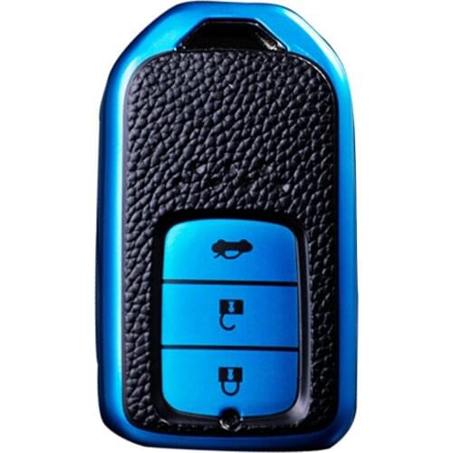 Leather+Tpu Car Remote Key Cover Case Shield For Honda Civic City Accord Crv CR-V XR-V Odyssey Vezel Jade Crider Fit Accessories