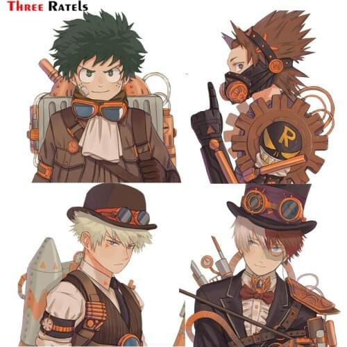 Three Ratels F238 Cool Midoriya Izuku Car Cover Decorative Sticker Auto Accessories School Gifts Decal For Helmet Laptop Bike