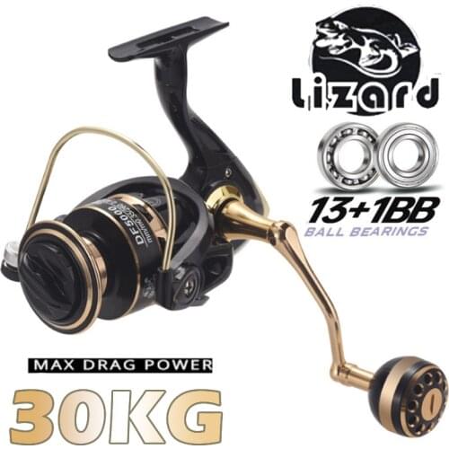 Lizard 1000-7000 5.2:1 Metal CNC Full Metal Rocker Large Spherical rocker 21kg Max Drag Spinning Fishing Reel Carp