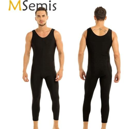 Men ballet Leotard Dance bodysuit Well Fit Gymnastic leotard One Piece Scoop Neck Sleeveless Skin-Tight Vest Unitard Bodysuit