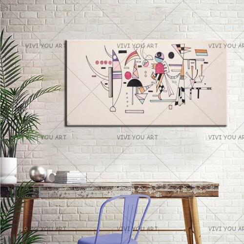 New Wassily Kandinsky Oil Painting Canvas Handmade Unframed Kitchen Living Room Decor Hot Selling Art Graffiti Cartoon Abstract