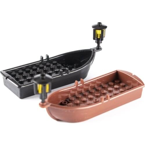 Pirates Ship Building Blocks Military Soldiers Brown Boat Model Brick Weapon City Figures Accessories Blocks Toys for Children