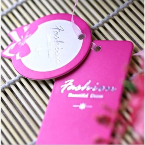 Customized gold silver stamping foilgarment clothing paper hang tags/swing tags/dress tags/printed labels/trademarks