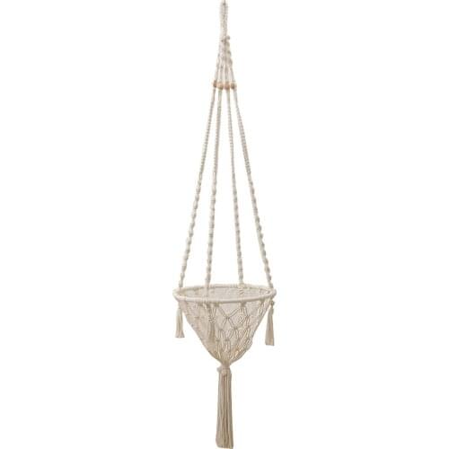 Boho Style Hanging Plant Hanger Indoor Handmade Cat Hammock Cat Hanging Basket Swing Hand-woven Durable Wall Hanging Swing Bed