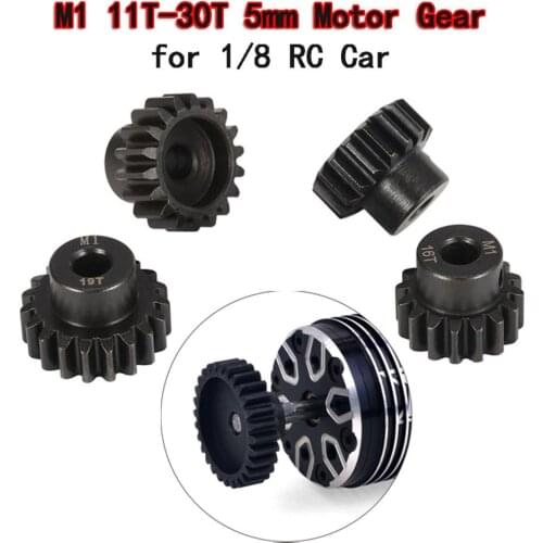 Motor Gear M1 5mm 11t 12t 13t 14t 15t 16t 17t 18t 19t 20t 21t 22t 23t 24t 25t 26t 27t 28t 29t 30t for 1/8 RC Car
