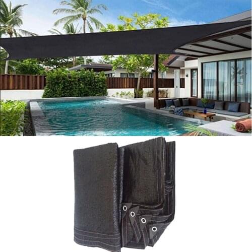 Sun Shade Sail Black HDPE Sunshade Net Sun Shelter Outdoor Garden Sunblock Shade Cloth Patio Cover Anti-UV Car Cover 2m 4m 5m 6m