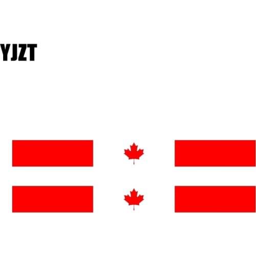 YJZT 2X 15CM*1.6CM Car Sticker Canada Flag Body Racing Reflective PVC Decal 6-1146