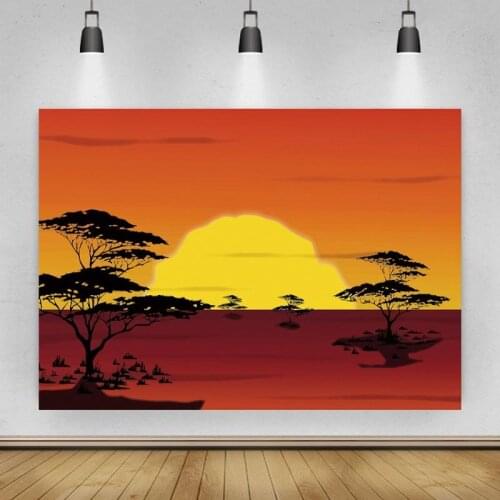 Desert Sunset Sparse Big Tree Landscape Portrait Photo Background Photographic Vinyl Backdrop Photocall Studio Booth Props