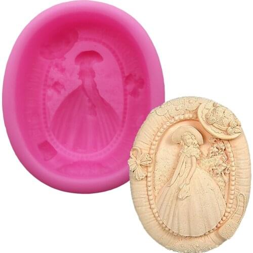 Victoria Lady Silicone Mold Soap Fondant Butterfly Knot Hat Chocolate Mold Polymer Clay Kitchen Cake Baking Tool Silicone Forms