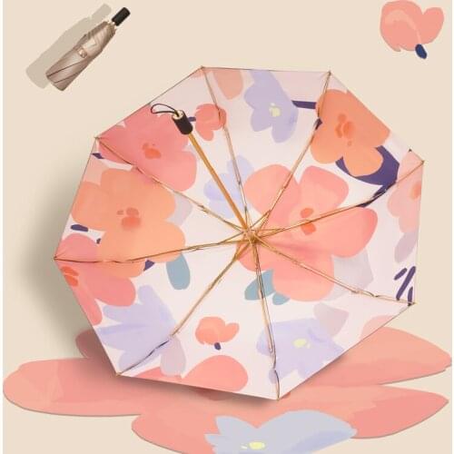 Cute Folding Pocket Umbrella Uv Protection Women Sunshades Sun Clear Umbrella Beach Rain Paraguas Mujer Household Merchandises