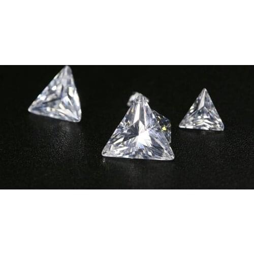 1Pcs Multiple Size Triangle Shape Moissanite Stone Faceted Imitated Diamond Loose Gemstone for DIY Engagement Ring 4160020
