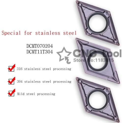 10pcs DCMT07 DCMT11 Carbide Insert DCMT11T304 DCMT11T308 External Turning Tool Diamond DCMT CNC Blade Cutter Lathe For SDJCR/L