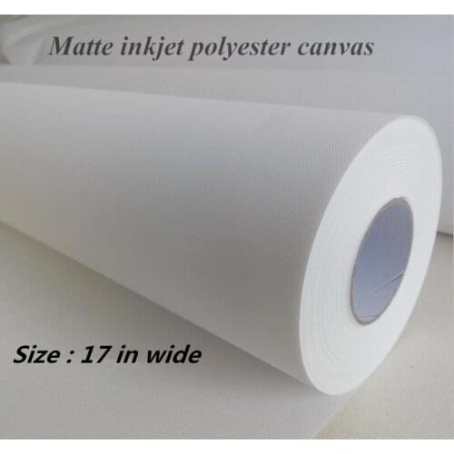 17in*30m Matte Bright White 100% Polyester Canvas For Print Water Resistant 280 gsm