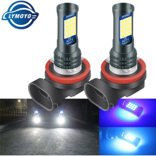 2pcs H8 H11 H9 Led Bulb Car Fog Light with 3030 24SMD For Auto Fog Lamp Bulb Day Running Light Canbus no error White 6000K 12V