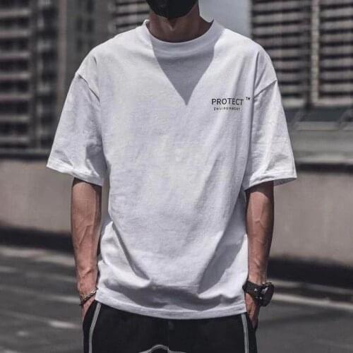 2021 summer Japanese casual mens round neck short-sleeved hip-hop fashion couple printing T-shirt