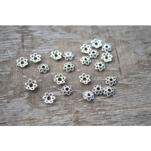 300pcs Bead caps antique silver tone tiny bead caps 5mm