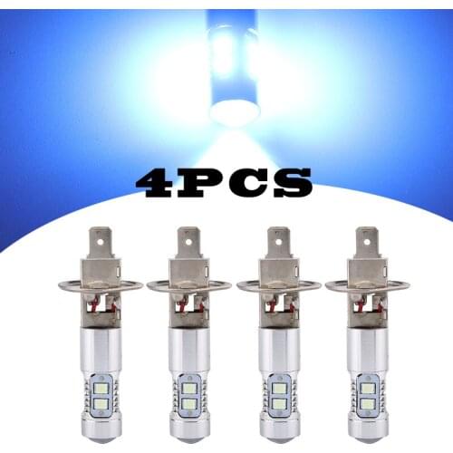 4pcs H1 8000K Ice Blue 100W LED Car Headlight Bulbs Auto Fog Driving Day-time Running Light 1800Lm 12V-24V Lamp Accessories
