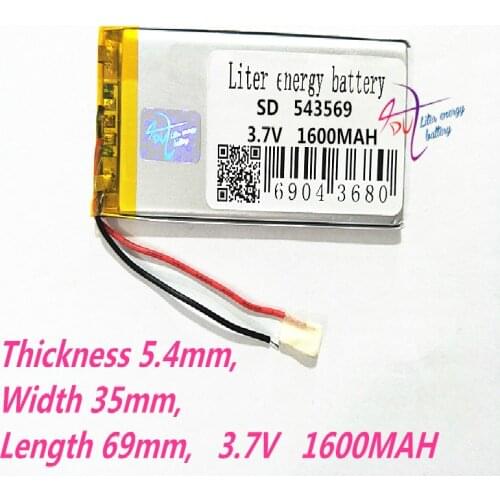 543569 Lithium Polymer Accumulator 503570 3.7V 1600mAh Li-Po Rechargeable Battery For Mobile Power Bank DIY Tablet PC