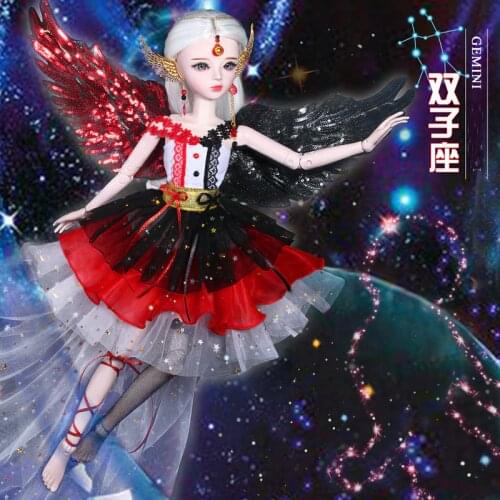 60cm Handmade Zodiac Bjd 1/3 Doll 12 Constellations Joint Dolls Gemini Sagittarius Aries Girls Toys For Children Birthday Gift