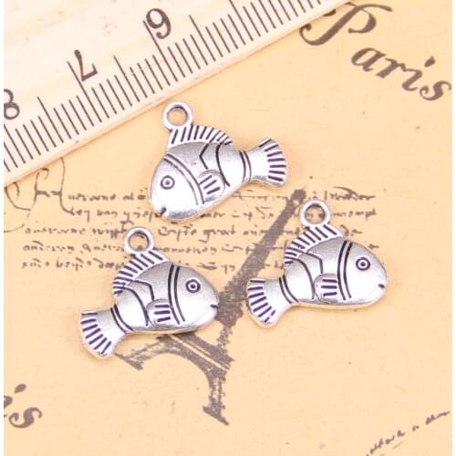 16pcs Charms lovely fish 17x14mm Antique Pendants,Vintage Tibetan Silver Jewelry,DIY for bracelet necklace