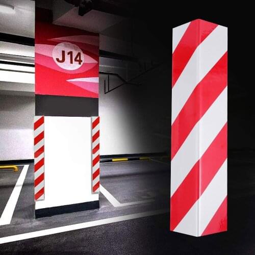 2pcs Car Accessories Anti-collision Strip Corners Warning Stripes Wall Foam Wall Corner with Reflective Guard Wall Protector