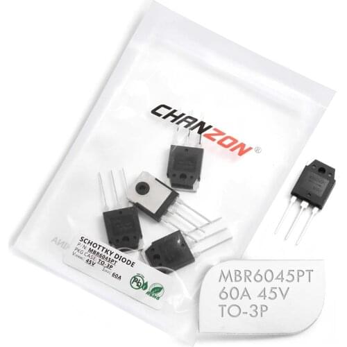 5 Pcs) MBR6045PT Schottky Barrier Rectifier Diodes 60A 45V TO-3P (TO-247AD) 60 Amp 45 Volt MBR6045 PT