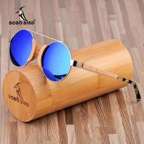 BOBO BIRD Round Lens Wood Sunglasses For Men Women Luxury Brand Sun Glasses UV400 Shades Eyewear oculos de sol feminino Dropship