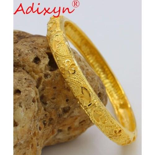 Adixyn 6cm/2.3inch Gold Color Bangles&Bracelets Dubai Gold Bangles For Women Ethiopian/Arab/Middle East Party Gifts N04186