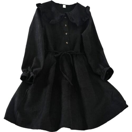 C2595 Girly style 2020 new spring autumn women fashion sweet casual pure color doll neck dress cheap wholesale