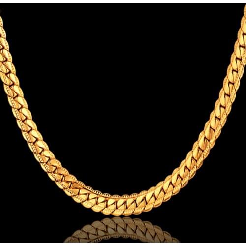 N7M7 Hot Sale Stainless Steel Gold Antique Flat Snake Chain Necklace Men Jewelry 4/7mm Choker Long Chains For Women XL570ST