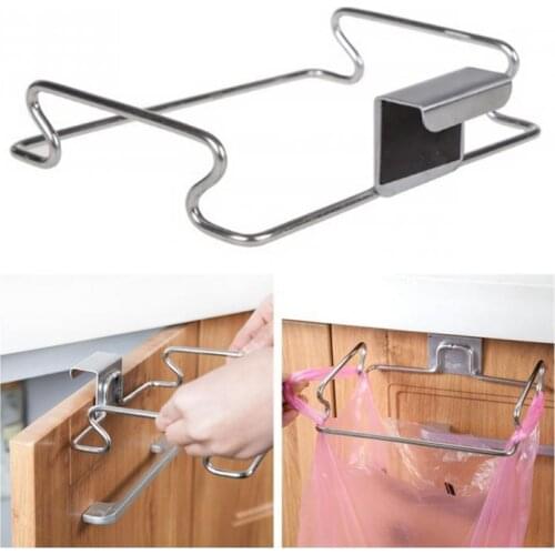 Large Garbage Bags Holder Kitchen bathroom Wash Cloth Towel Storage Rack Stainless Steel Hanging Cupboard Cabinet Organizer