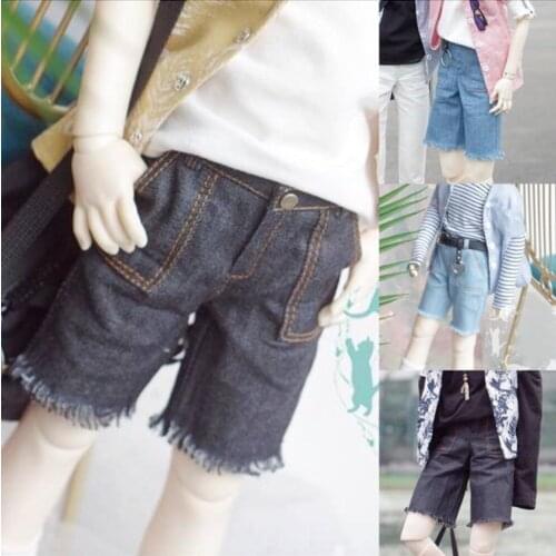 BJD doll shorts jeans Raffled Denim Midleg Pants Shorts Bottom Pack 3\4\6 Uncle SD17 Size Fashion Go With Denim Shorts
