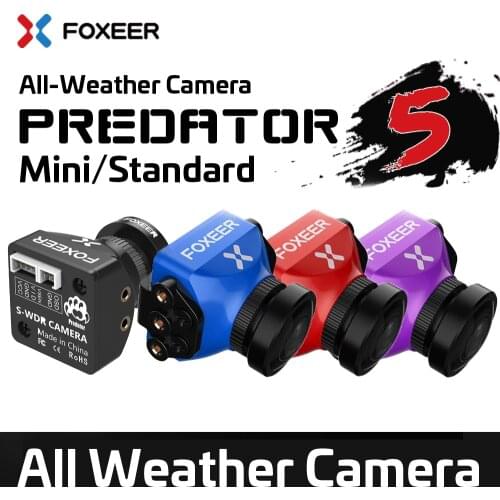 Foxeer Predator V5 FPV Camera Racing Drone Mini Camera16:9/4:3 PAL/NTSC switchable Super WDR OSD 4ms Latency Upgarded PredatorV4