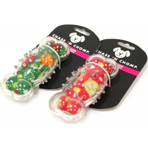 CAITEC Dog Toys Squeaking Bone Springy Suitable for Tossing and Chasing Soft Dog Toys of Holiday Series