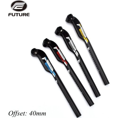 FUTURE bicycle carbon seatpost offset 40mm MTB road bike seat post 27.2 / 30.8 / 31.6 * 400mm seatposts bicycle parts 5 colors